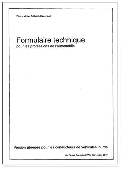 Mathématiques techniques - Formulaire Technique - Version abrégée pour les conducteurs de véhicules lourds (papier)